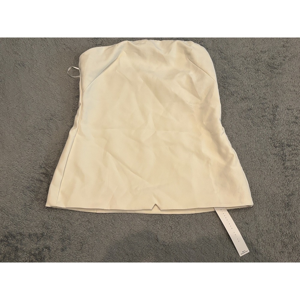 NWT Missguided Top Womens XL Cream Strapless Tunic Sheath Party Cocktail
